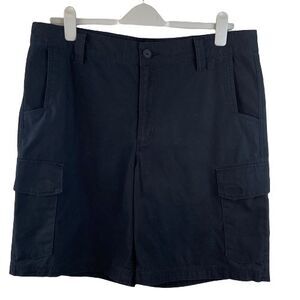 Magellan Cargo Shorts Mens Relaxed Fit W38 Black Hiking Camping Casual